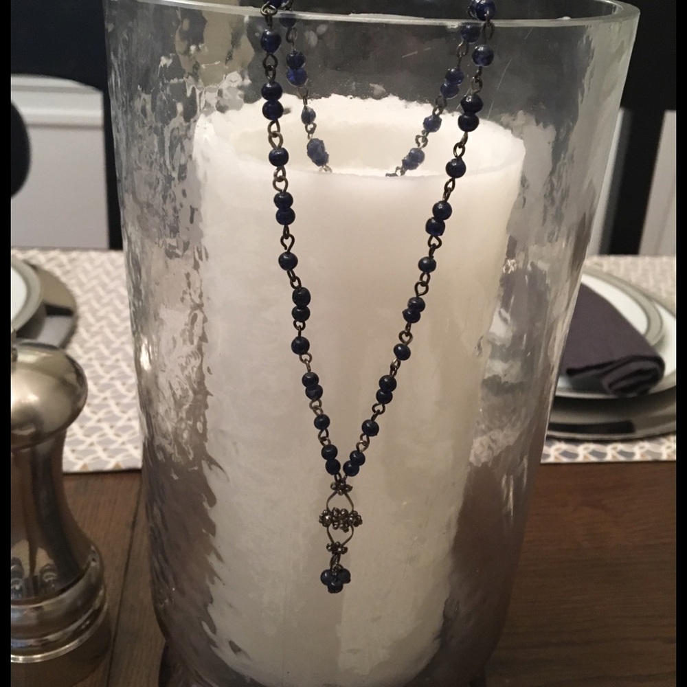 Vintage Boho Bead Necklace- 16”